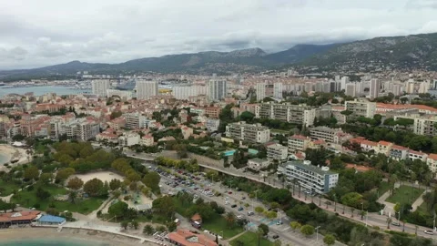Drone over Toulon Stock Footage 323854075