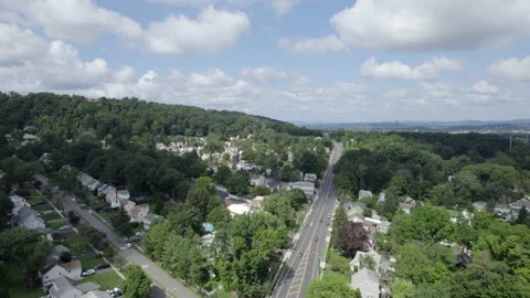 Drone over town on a hill Stock-Footage 170348478