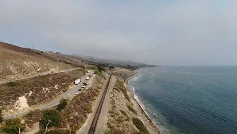 Drone Over Train tracks Stock Footage 239616768