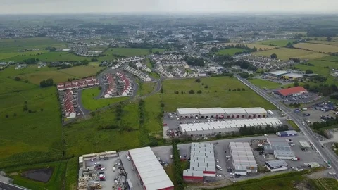 Drone over Tuam Stock Footage 77395544