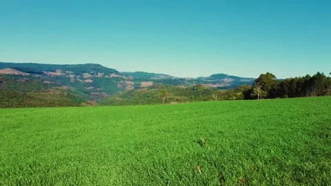 Drone Over Valley Opening Into River - Chapeco SC Brasil 스톡 동영상 133537166