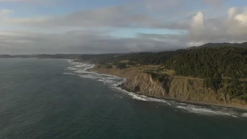 Drone over water at Oregon Coast near Port Orford. Stock Footage 154100580