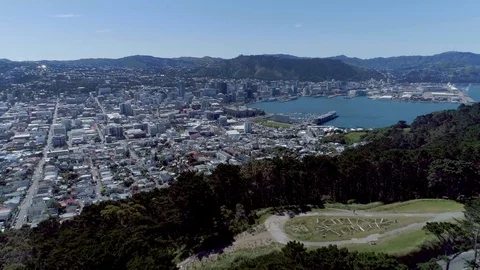 Drone Over Wellington New Zealand Stock Footage