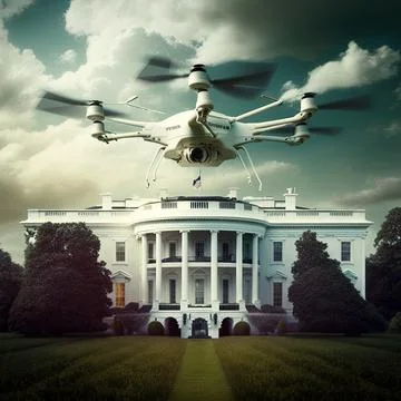Drone Over The White House Illustrazione stock