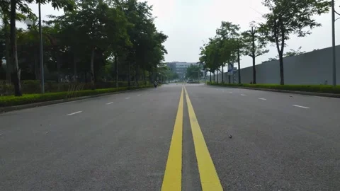 Drone overflight on the road Video stock 242408157