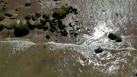 Drone | Overhead Beach Waves Video stock 93000299