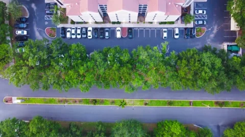 Drone overhead view of hotel and pool in Orlando Stock Footage 240256113
