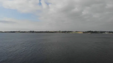 Drone overview of the lake Stock Footage 121747339