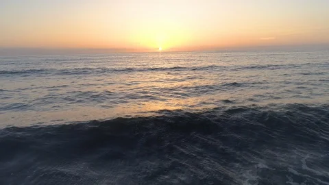 Drone Pacific Ocean Sunset waves Video stock 103637656