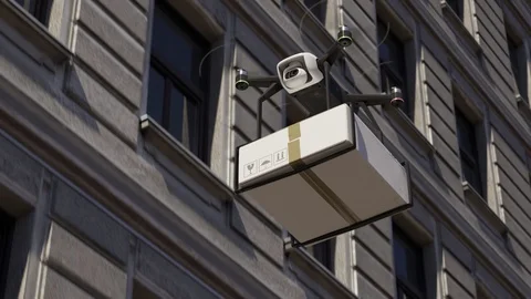 Drone package delivery. Stock-Footage 91786771