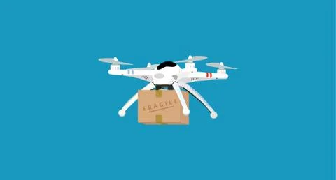 Drone Package Delivery Stock Illustration