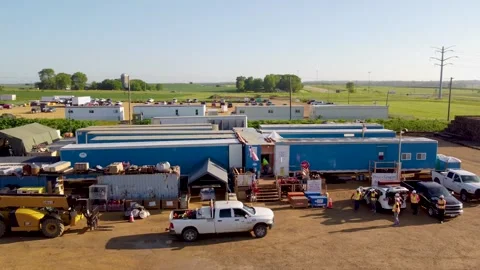 Drone Pan Over Construction Site Stock Footage 201157568