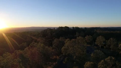 Drone Pan From Right to Left of Clear Sunset Stock-Footage 78234036