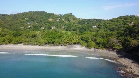 Drone panning right to left Playa Prieta Costa Rica Stock Footage 91105382