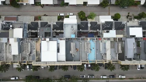 Drone panning view from the housing complex Stock Footage 260865418