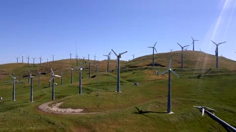 Drone Panning Windmills Stock Footage 273268236