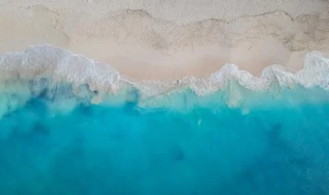 Drone panorama Grace Bay, Providenciales, Turks and Caicos Stock Photos