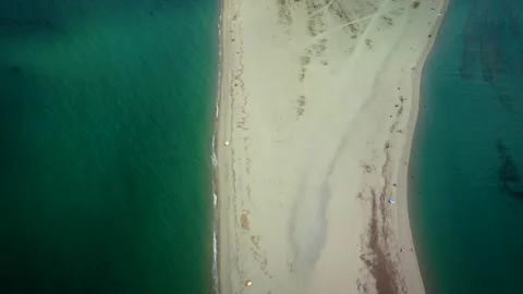 Drone Panorama of Sandy Beach from Multiple Angles, Kassandra Vídeos de archivo 321939125