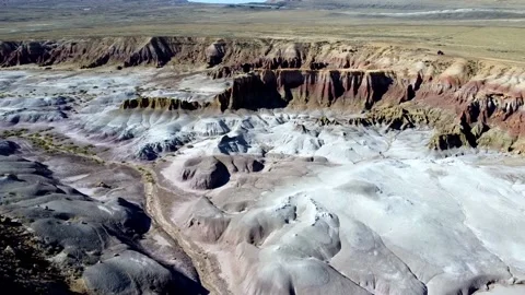 Drone panoramic Aerial view of Devils Kitchen Wyoming Stock Footage 229501260