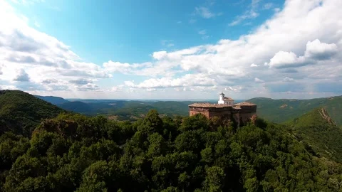 Drone panoramic video of Glozhene Monastery Saint George the Victorious Stock Footage 320499680