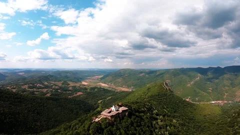 Drone panoramic video of Glozhene Monastery Saint George the Victorious 2021 Stock Footage 320499839