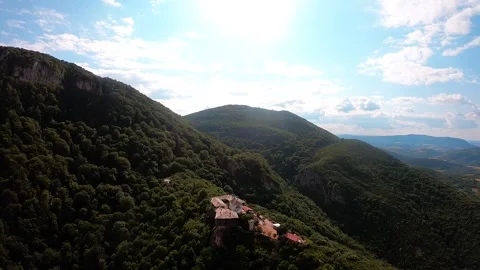 Drone panoramic video of Glozhene Monastery Saint George, 2021 Stock Footage 320499892
