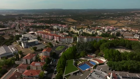 Drone Panoramic View of Abrantes Town in Central Portugal Stock Footage 317332001