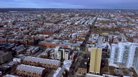 Drone Panoramic View of City Panning Left to Right Philadelphia Video stock 146294946