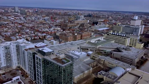 Drone Panoramic View of City Panning Right to Left Philadelphia Video stock 146295135