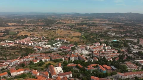 Drone Panoramic View of Covilha Town in Central Portugal Stock Footage 317346171