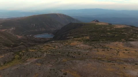 Drone Panoramic View from Highest Point of Serra da Estrela Mountains, Portugal Stock Footage 317346556