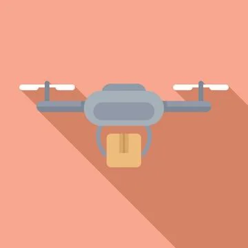 Drone parcel delivery icon flat vector. Shop express イラスト素材