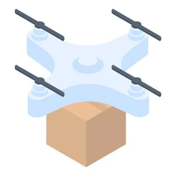 Drone parcel delivery icon, isometric style Illustrazione stock