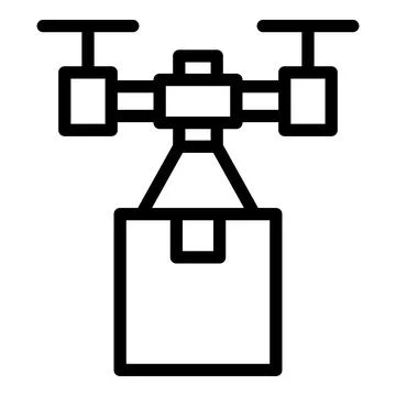 Drone parcel delivery icon outline vector. Export traffic Stock Illustration