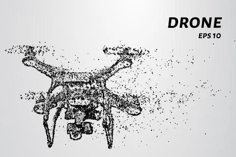 The drone of the particles. The drone consists of circles and points. Vector  Illustrazione stock