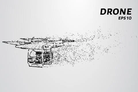 The drone of the particles. The drone consists of circles and points. Vector  Stock Illustration