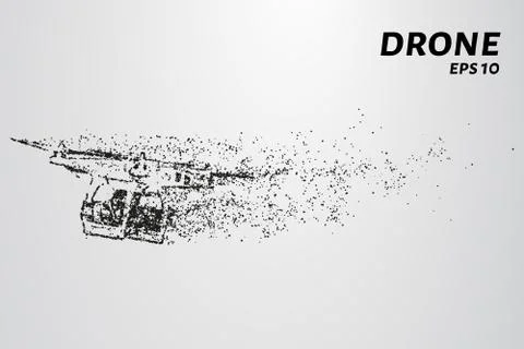 The drone of the particles. The drone consists of circles and points. Vector  Stock Illustration