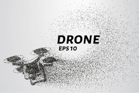 The drone of the particles. The quadcopter consists of circles and points. .. 스톡 일러스트