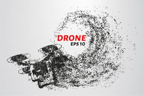 The drone of the particles. The quadcopter consists of circles and points. Ve Stock Illustration