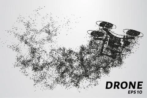 The drone of the particles. The quadcopter consists of circles and points. Ve Illustrazione stock