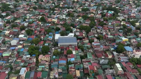 Drone Pasig Santo Nino Elementary School 1 Stock Footage 293419381