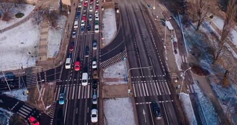 Drone passes over the Gdanski bridge. 스톡 동영상 112146928