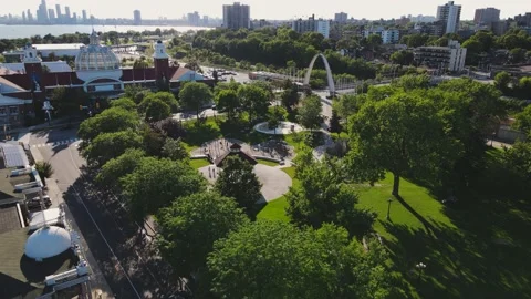 Drone passing through arch Stock Footage 172102554