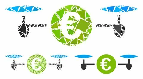 Drone payment Composition Icon of Irregular Elements イラスト素材