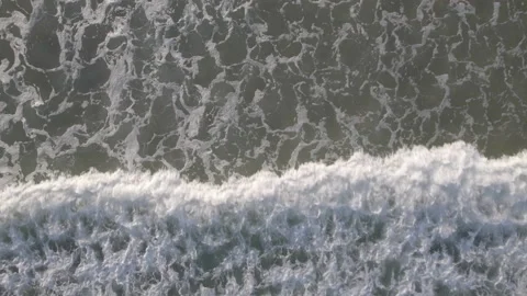 Drone pedestal up from surface of Atlantic off Cornish coast Video stock 204771747