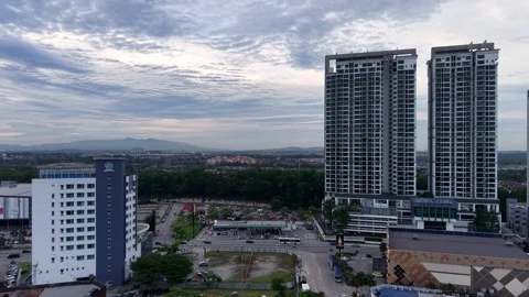 Drone perspective captures Bukit Indah Johor commercial Видео 332155992