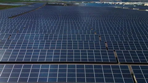 Drone Perspective of Solar Farm Stock-Footage 337403366