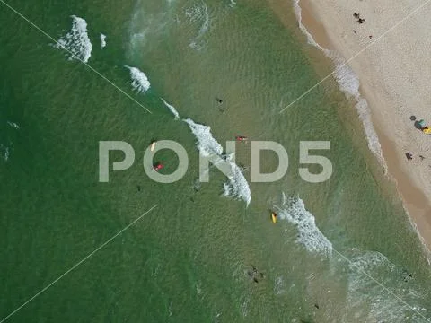 Drone photo of Barra da Tijuca beach, Rio de Janeiro, Brazil. Stock Photos