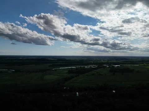 Drone Photo of Eagle Bluff Conservation Area North to South Stock Photos