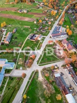 Drone Photo of the Fields in Colorful Early Spring Stock Photos